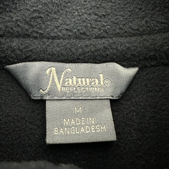 Natural Reflections Mens Black Full Zip Fleece Jacket Medium - Picture 3 of 5
